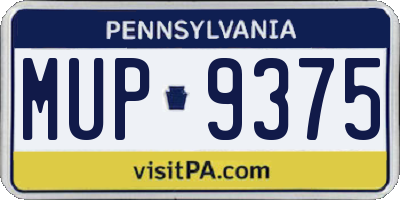 PA license plate MUP9375