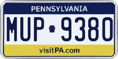 PA license plate MUP9380
