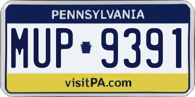 PA license plate MUP9391