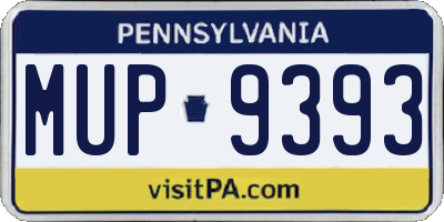 PA license plate MUP9393
