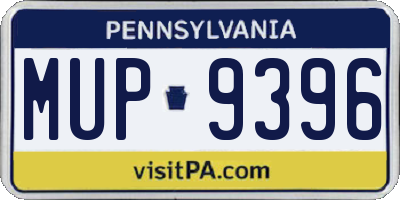 PA license plate MUP9396