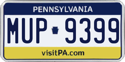 PA license plate MUP9399