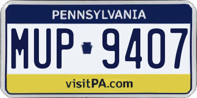 PA license plate MUP9407