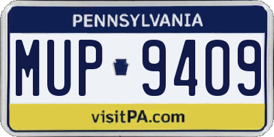 PA license plate MUP9409