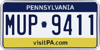 PA license plate MUP9411