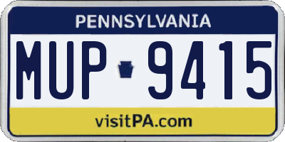 PA license plate MUP9415