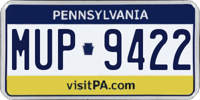 PA license plate MUP9422