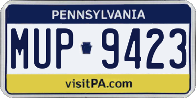 PA license plate MUP9423