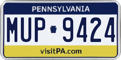 PA license plate MUP9424