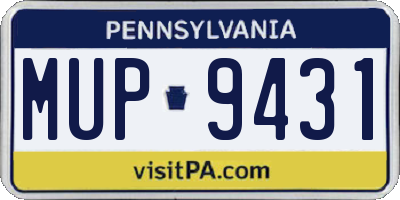 PA license plate MUP9431