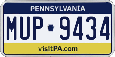 PA license plate MUP9434