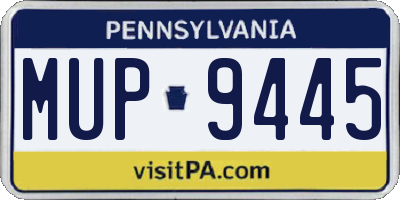 PA license plate MUP9445