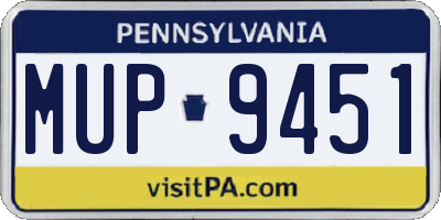 PA license plate MUP9451