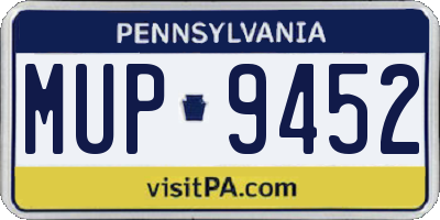 PA license plate MUP9452