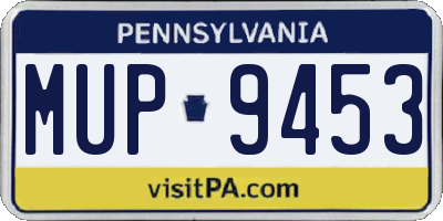 PA license plate MUP9453