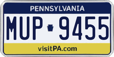 PA license plate MUP9455