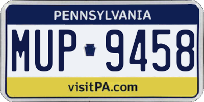 PA license plate MUP9458