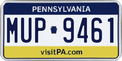 PA license plate MUP9461