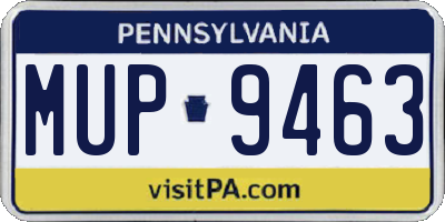 PA license plate MUP9463
