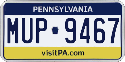 PA license plate MUP9467