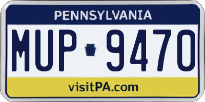 PA license plate MUP9470
