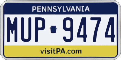 PA license plate MUP9474