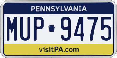 PA license plate MUP9475