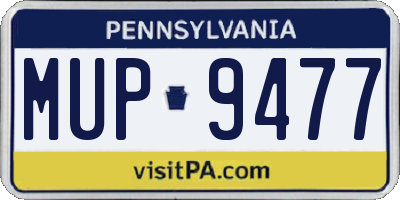 PA license plate MUP9477
