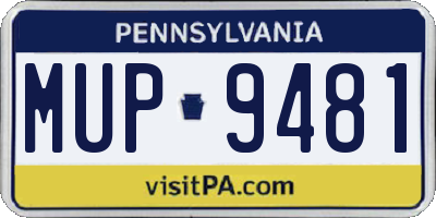 PA license plate MUP9481