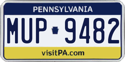 PA license plate MUP9482