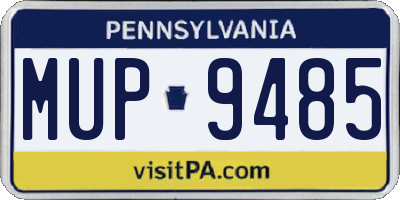 PA license plate MUP9485