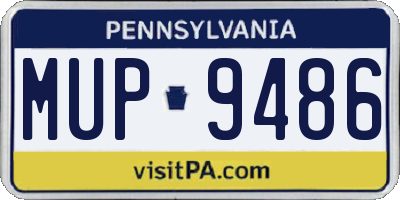 PA license plate MUP9486