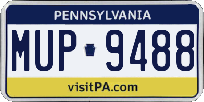 PA license plate MUP9488