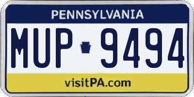 PA license plate MUP9494