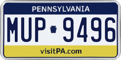 PA license plate MUP9496