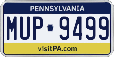 PA license plate MUP9499