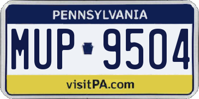 PA license plate MUP9504