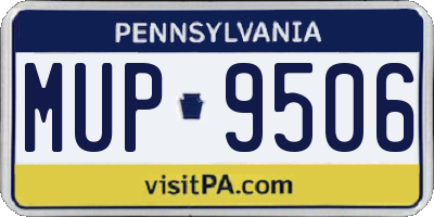 PA license plate MUP9506