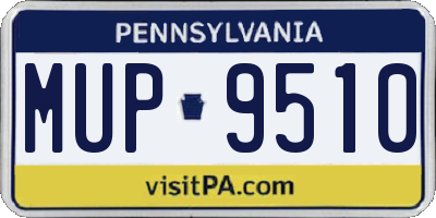 PA license plate MUP9510