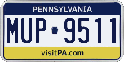 PA license plate MUP9511