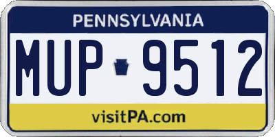 PA license plate MUP9512