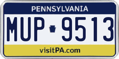PA license plate MUP9513