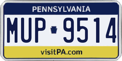 PA license plate MUP9514