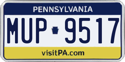 PA license plate MUP9517