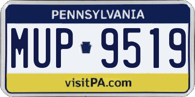 PA license plate MUP9519