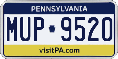 PA license plate MUP9520