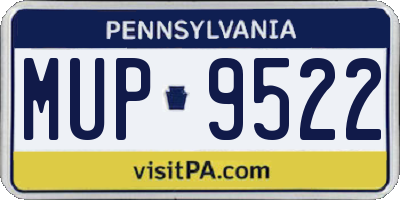 PA license plate MUP9522