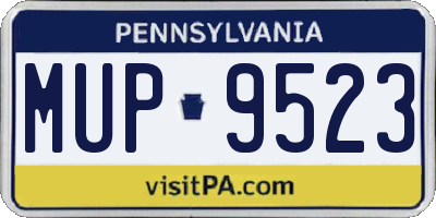 PA license plate MUP9523