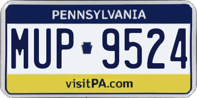 PA license plate MUP9524