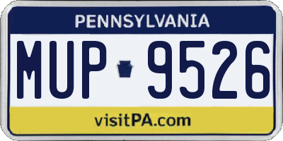 PA license plate MUP9526